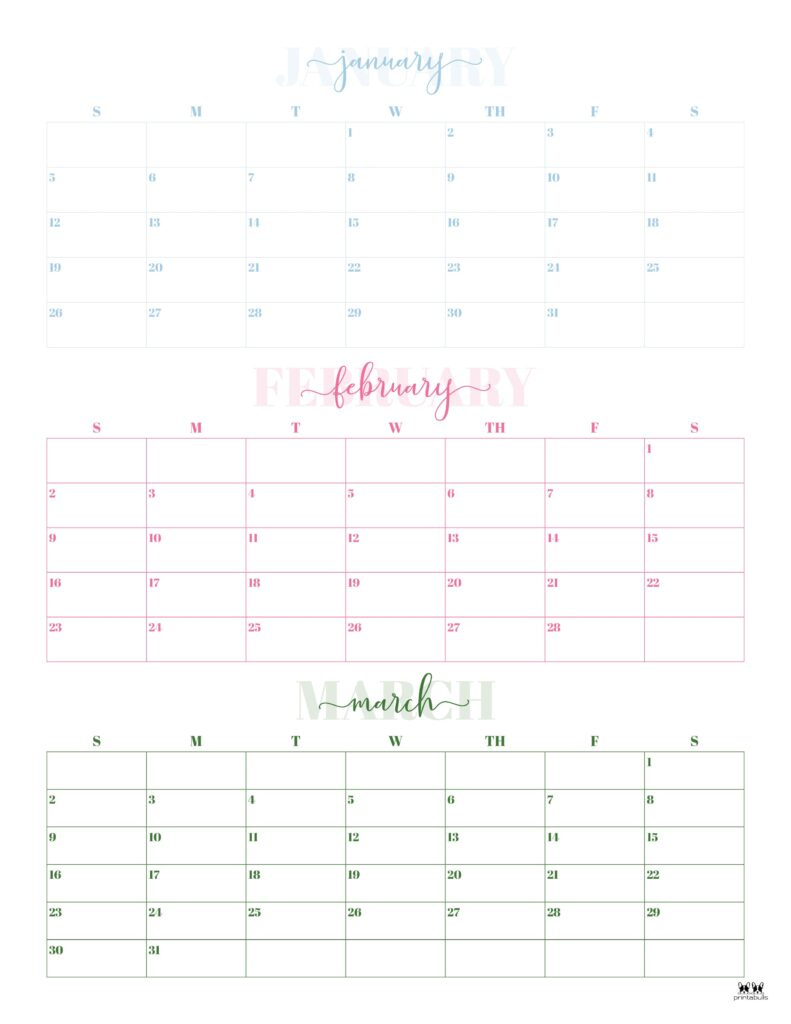 2025 Three Month/Quarterly Calendars - 36 Free Cals | Printabulls pertaining to 3 Month Calendar July August September 2025