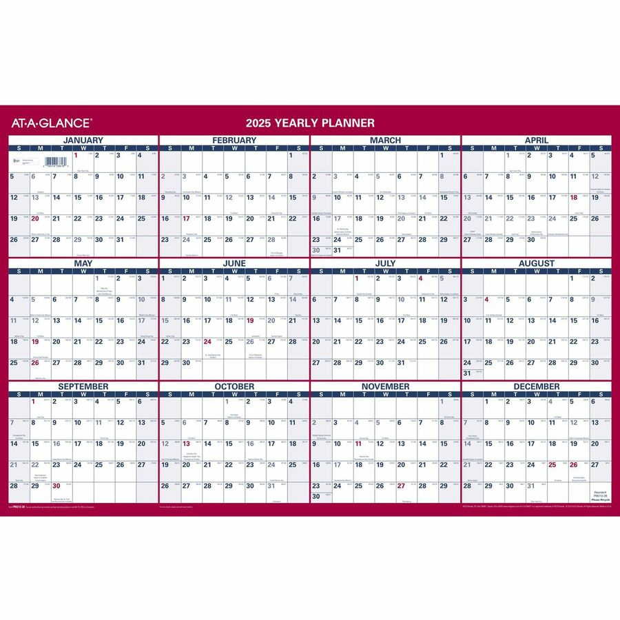 At A Glance Vertical Horizontal Reversible Wall Outlet in Printable Quadax Julian Calendar 2025