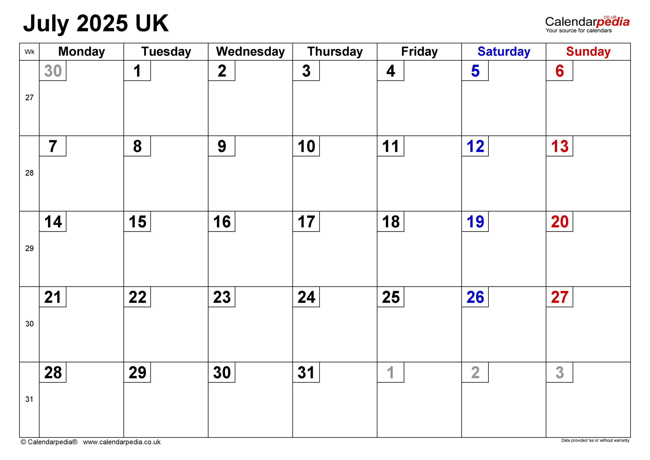Calendar July 2025 Uk With Pdf, Excel And Word Templates pertaining to July 2025 Calendar United Kingdom