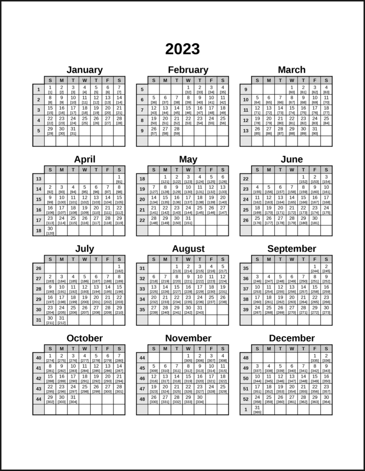 Perpetual Julian 2025 Calendar Printable