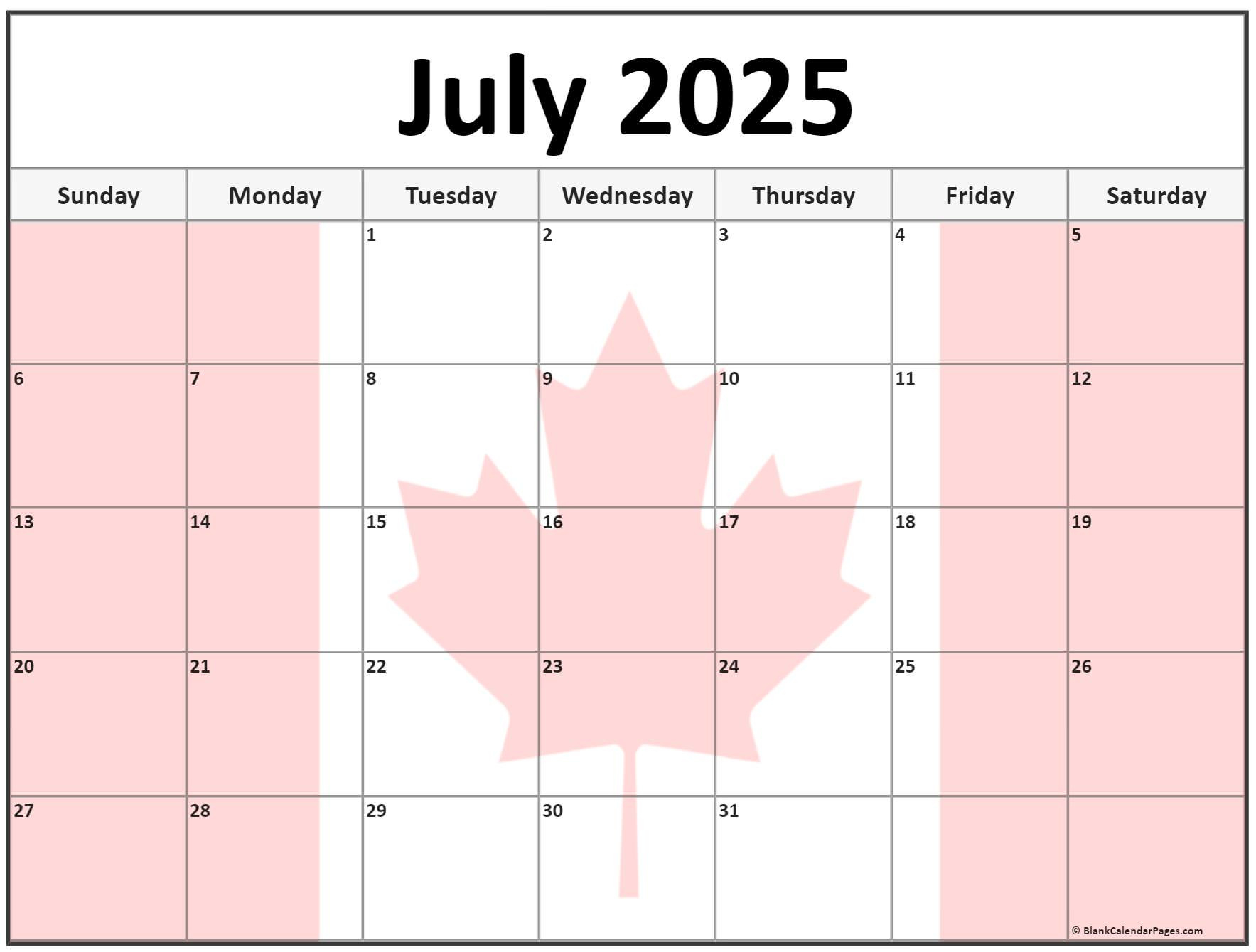 Collection Of July 2025 Photo Calendars With Image Filters. pertaining to July Calendar 2025 Printable Wiki