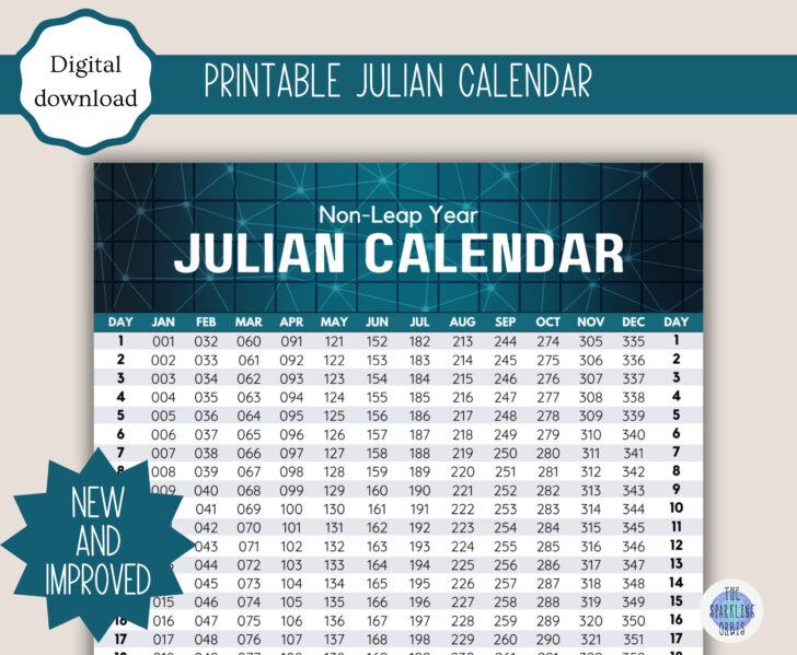 2025 Printable Julian Calendar