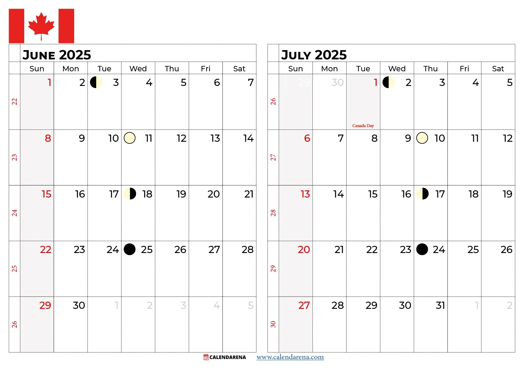 July 2025 Calendar Canada pertaining to July Calendar 2025 Canada