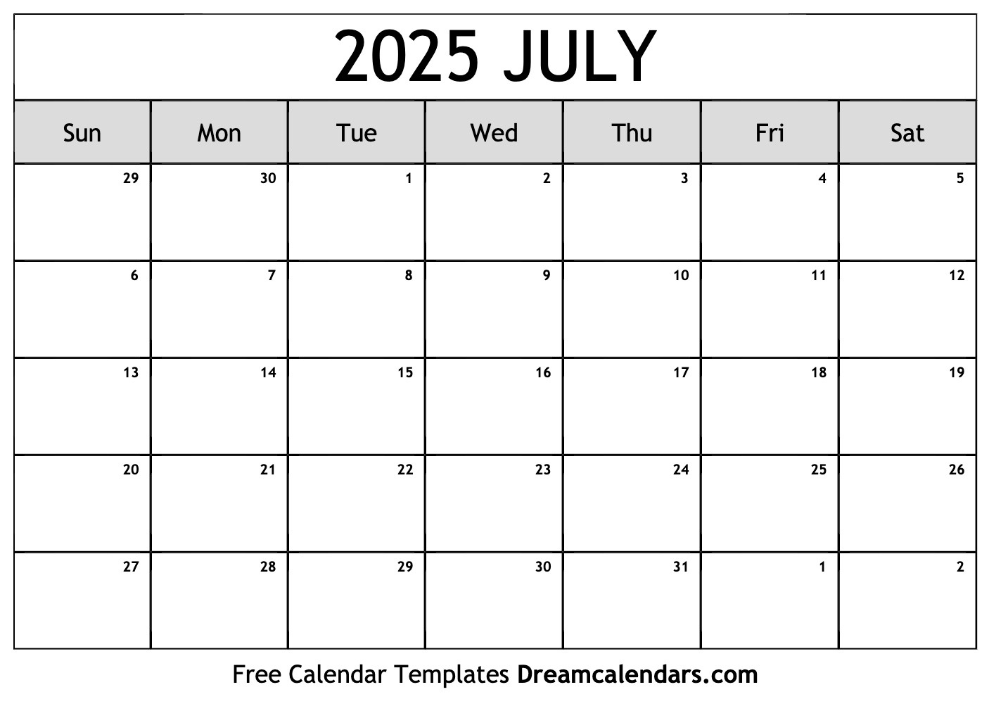 July 2025 Calendar - Free Printable With Holidays And Observances with July 2025 Calendar Printable Free Download