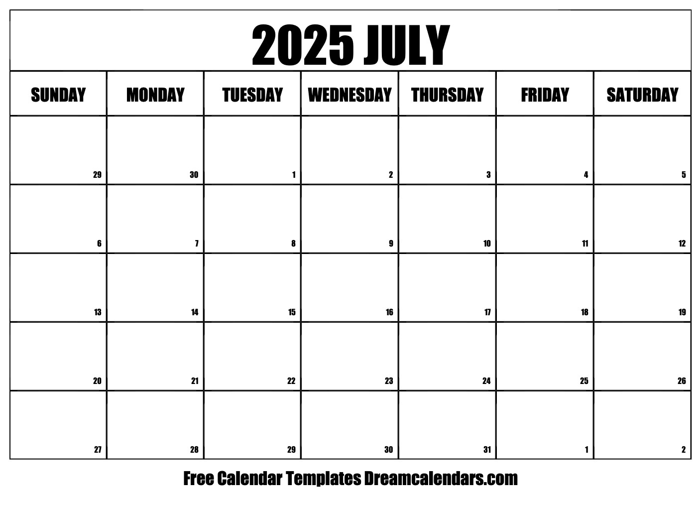 July 2025 Calendar - Free Printable With Holidays And Observances within July Calendar 2025 Editable