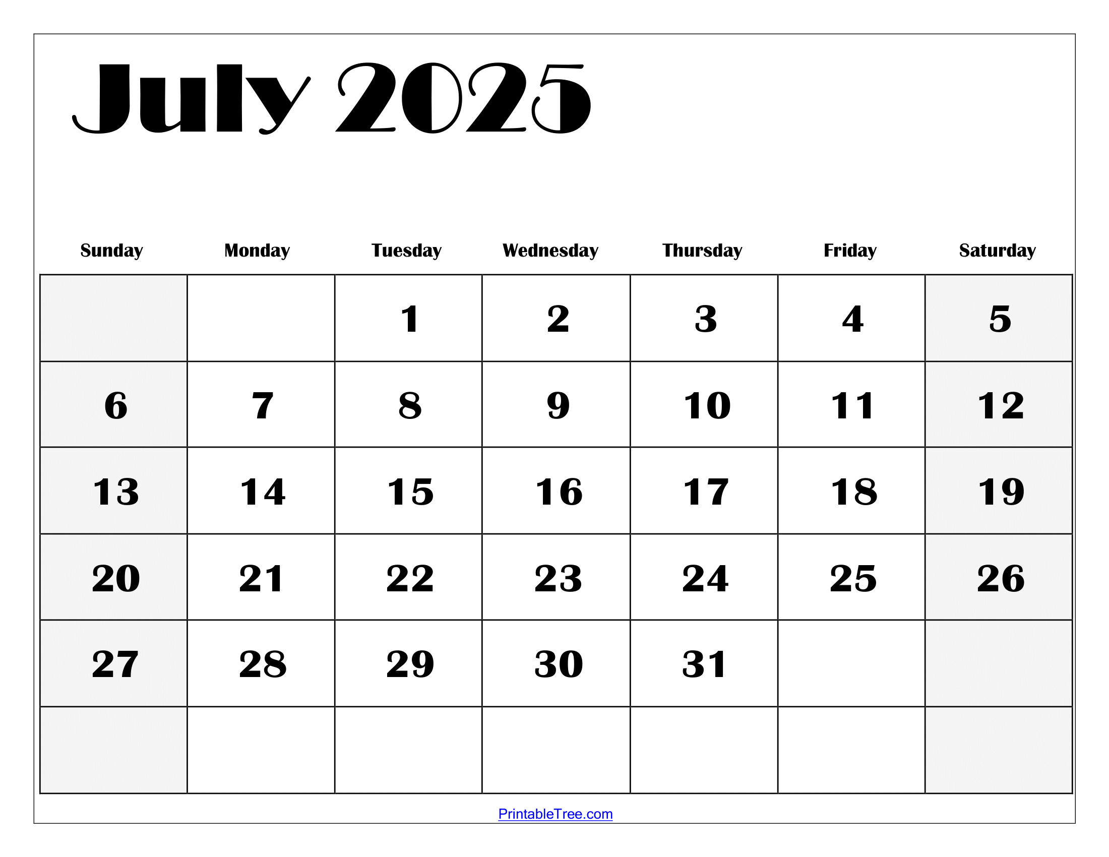 July 2025 Calendar Printable Pdf Template With Holidays throughout July Calendar 2025 Fill In