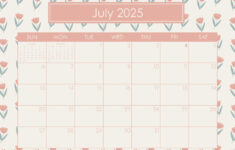 July 2025 Calendars – 107 Free Printables | Printabulls pertaining to Cute July 2025 Printable Calendar