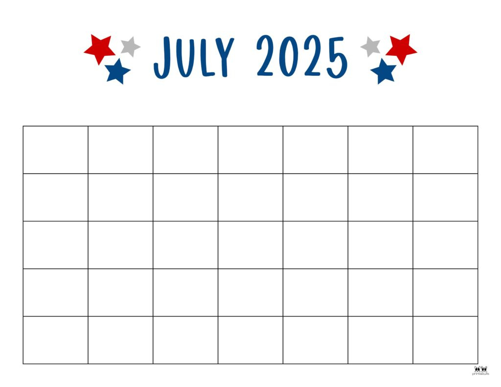 July 2025 Calendars - 107 Free Printables | Printabulls within Free Editable July 2025 Calendar
