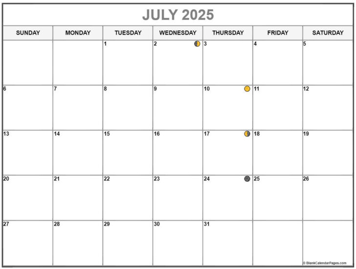 Lunar Calendar July 2025