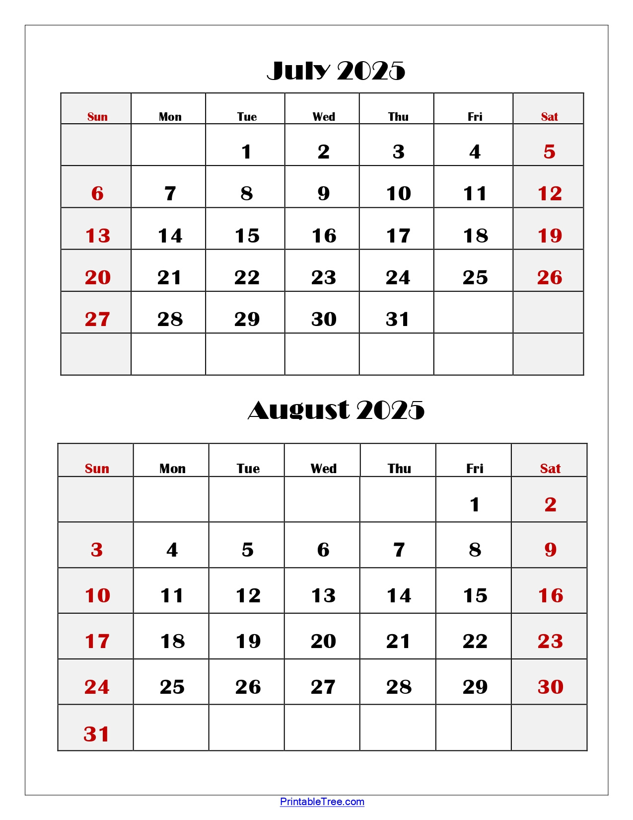 July And August 2025 Calendar Printable Pdf | Two Months Calendar inside July August 2025 Calendar