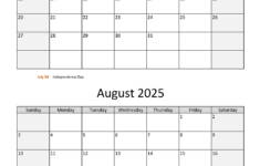 July And August 2025 Calendar | Wikidates in July Aug Sept 2025 Calendar Printable