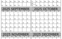 July To December 2025 Calendar Templates – Six Months intended for 6 Month Calendar July To December 2025