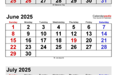 June 2025 Calendar | Templates For Pdf, Excel And Word regarding May To July 2025 Calendar