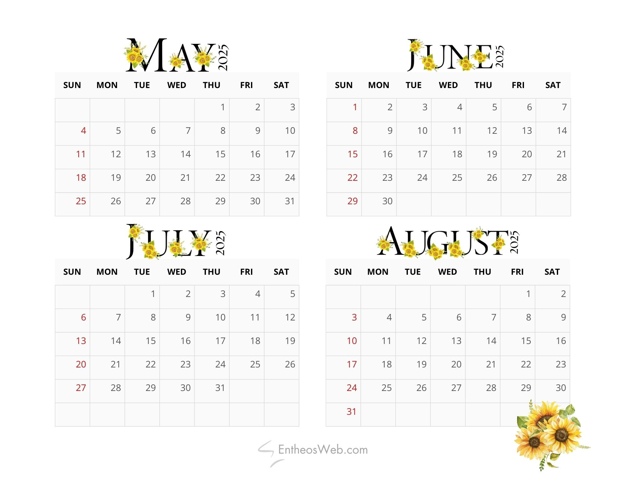 May, June, July, August – 4 Month Calendar | Entheosweb regarding 4 Month Calendar May June July August 2025