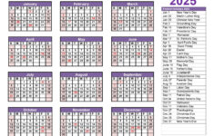 Printable Calendar 2025 One Page With Holidays (Single Page) 2025 within Free Printable Julian Calendar 2025