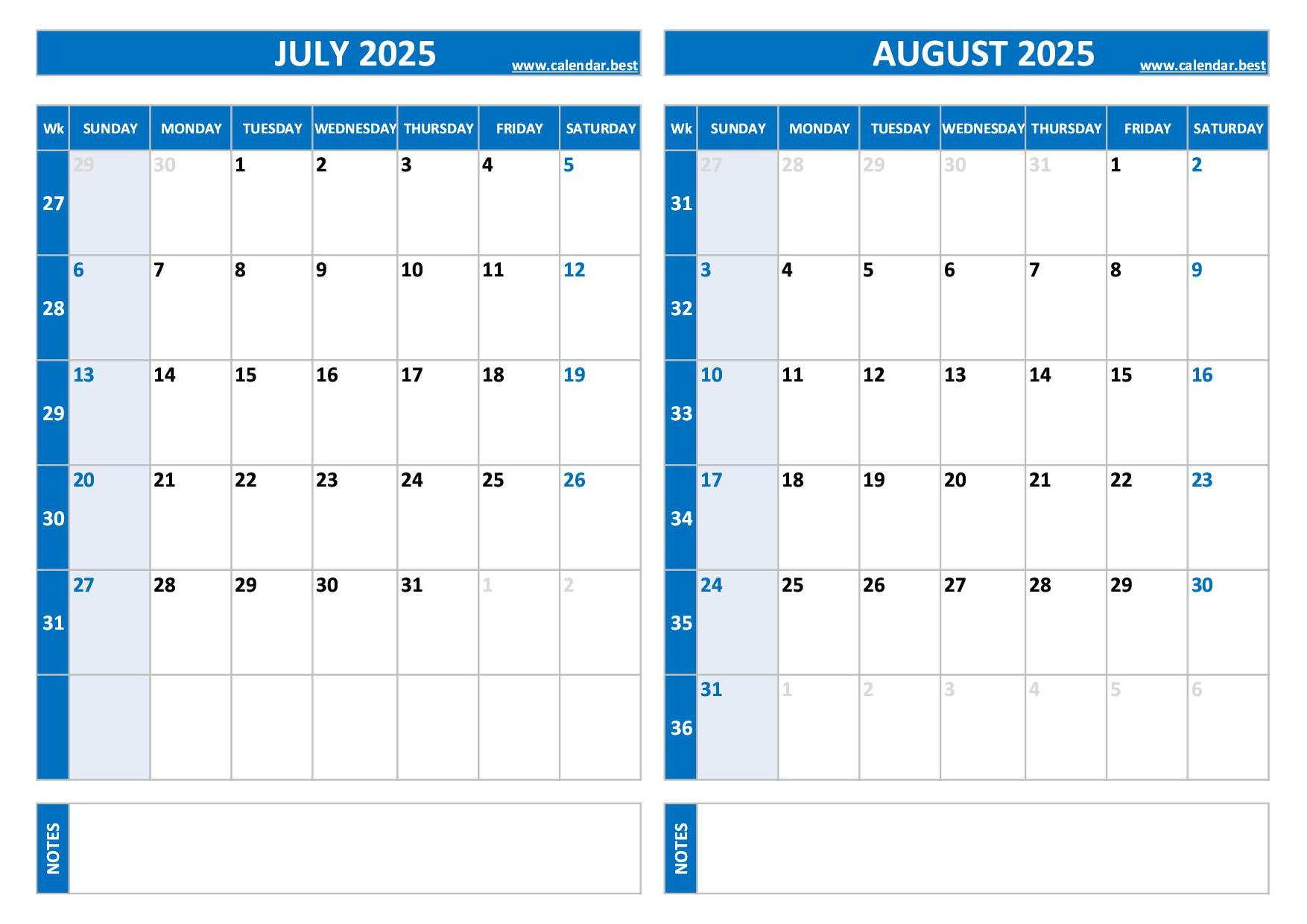 Printable July And August 2025 Calendar - Free Pdf &amp;amp; Jpg Downloads with General Blue July 2025 Calendar