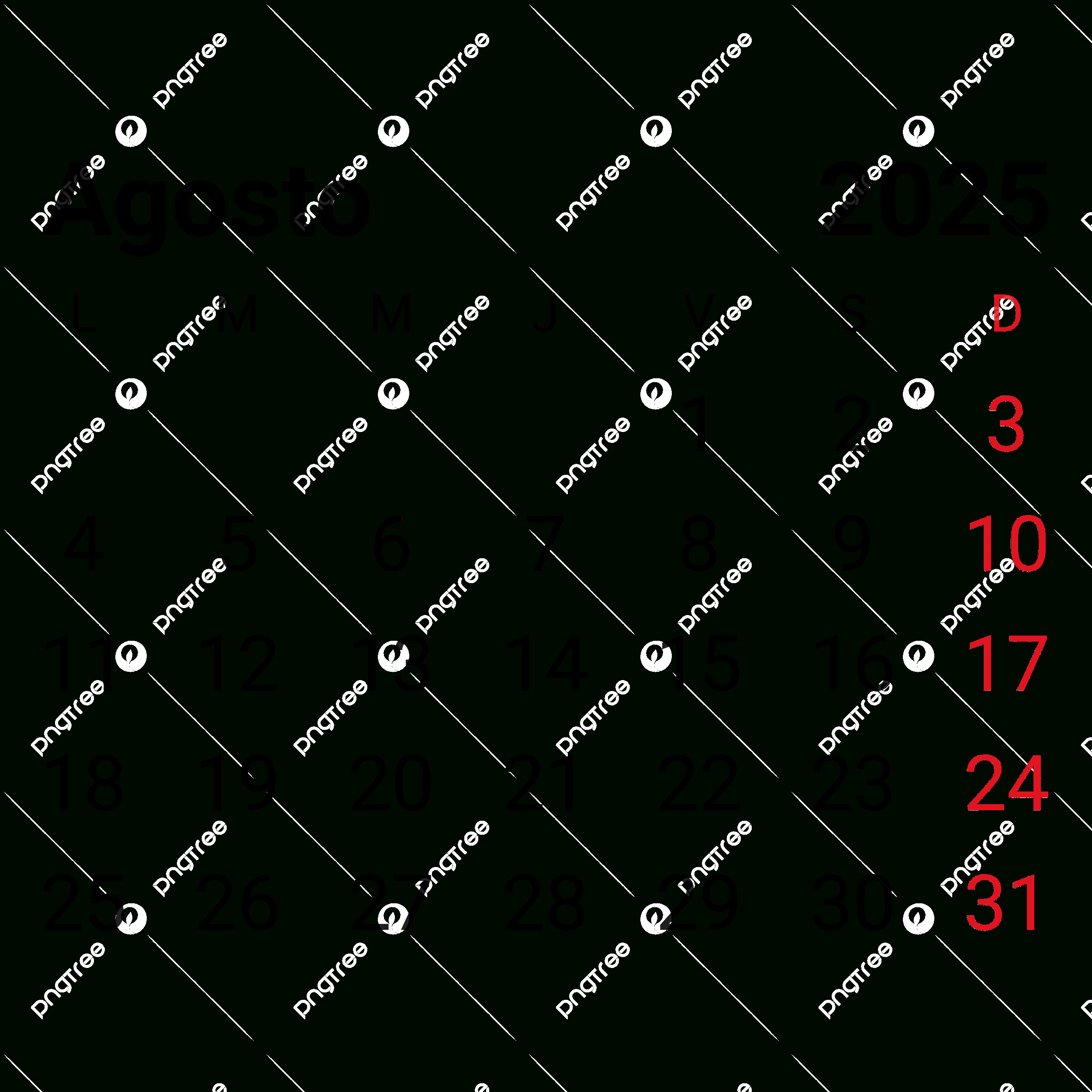 2025 August Monthly Spanish Calendar Vector, 2025 August Monthly with August 2025 Calendar in Spanish