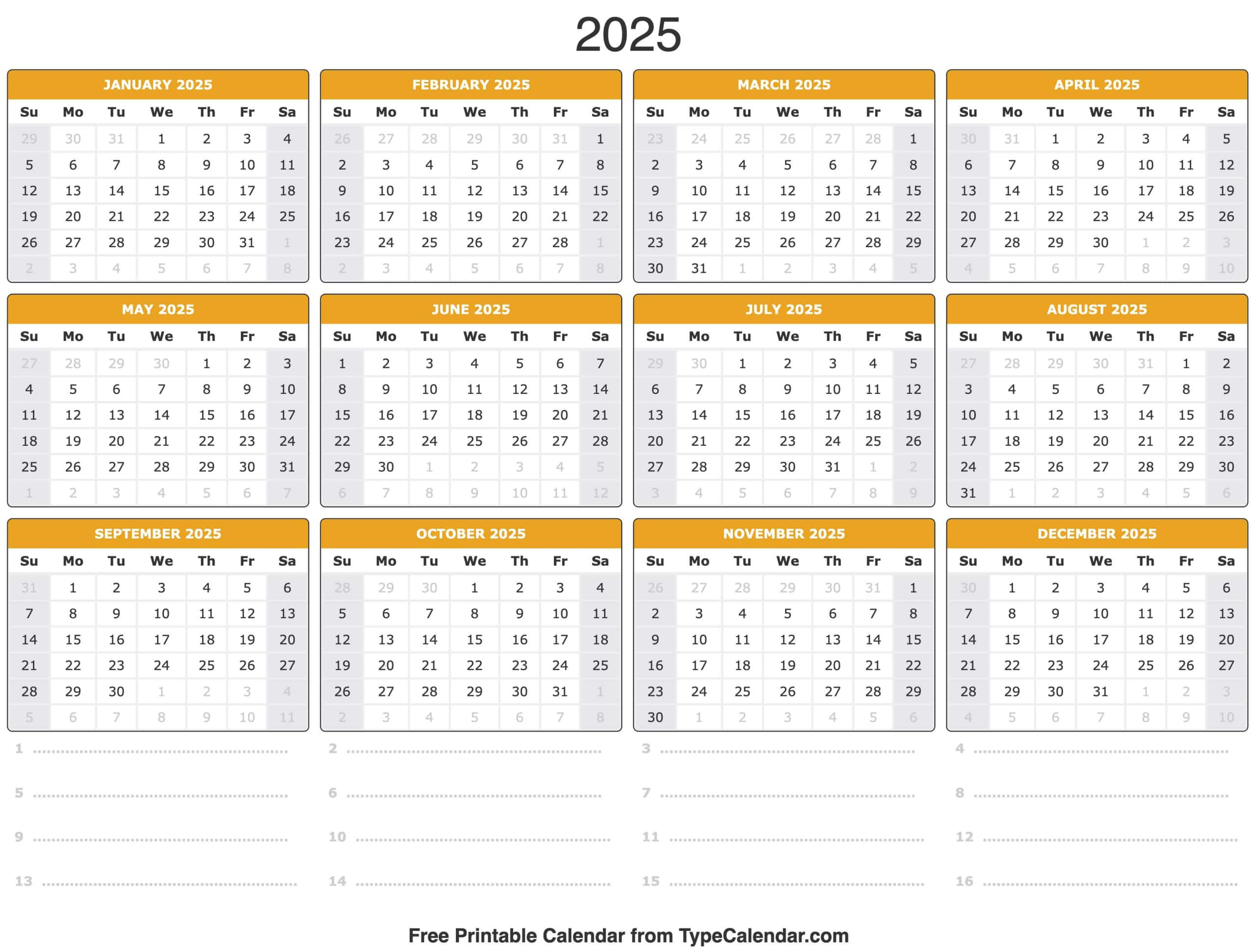2025 Calendar - Printable Calendar 2025 With Holidays throughout August 2025 Calendar Typecalendar
