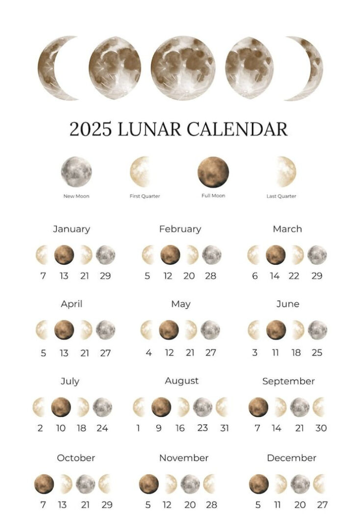 Moon Calendar in August 2025
