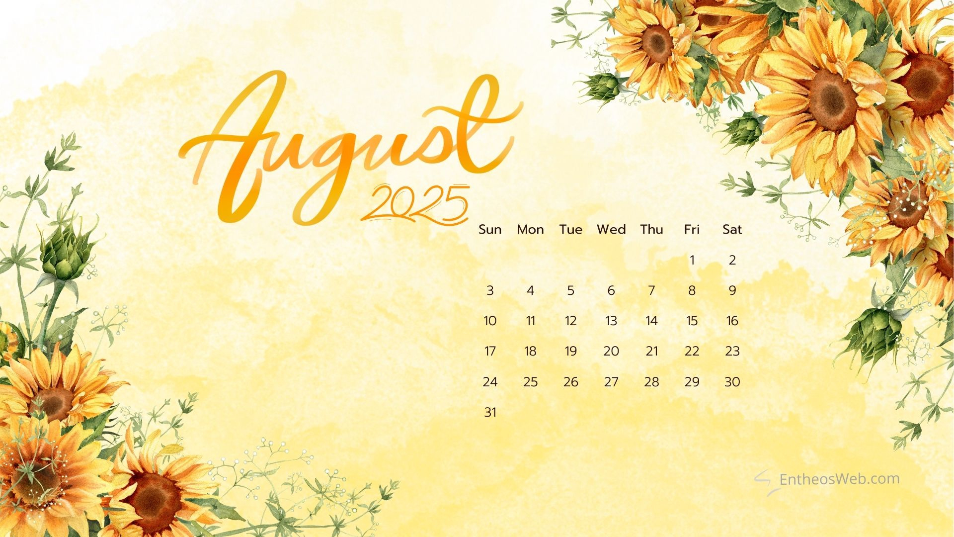 August 2025 Calendar Desktop Wallpapers &amp;amp; Screensavers | Entheosweb inside August Calendar Wallpaper 2025