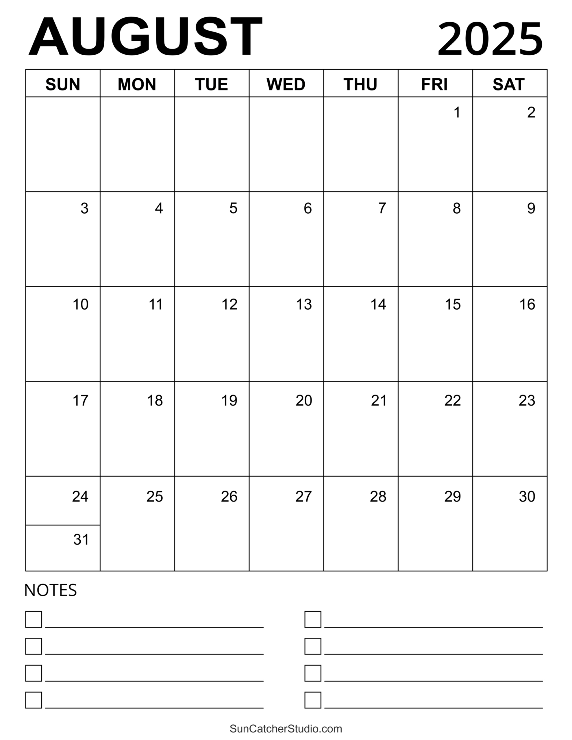 August 2025 Calendar (Free Printable) – Free Printables, Monograms throughout August Calendar 2025 Printable Word