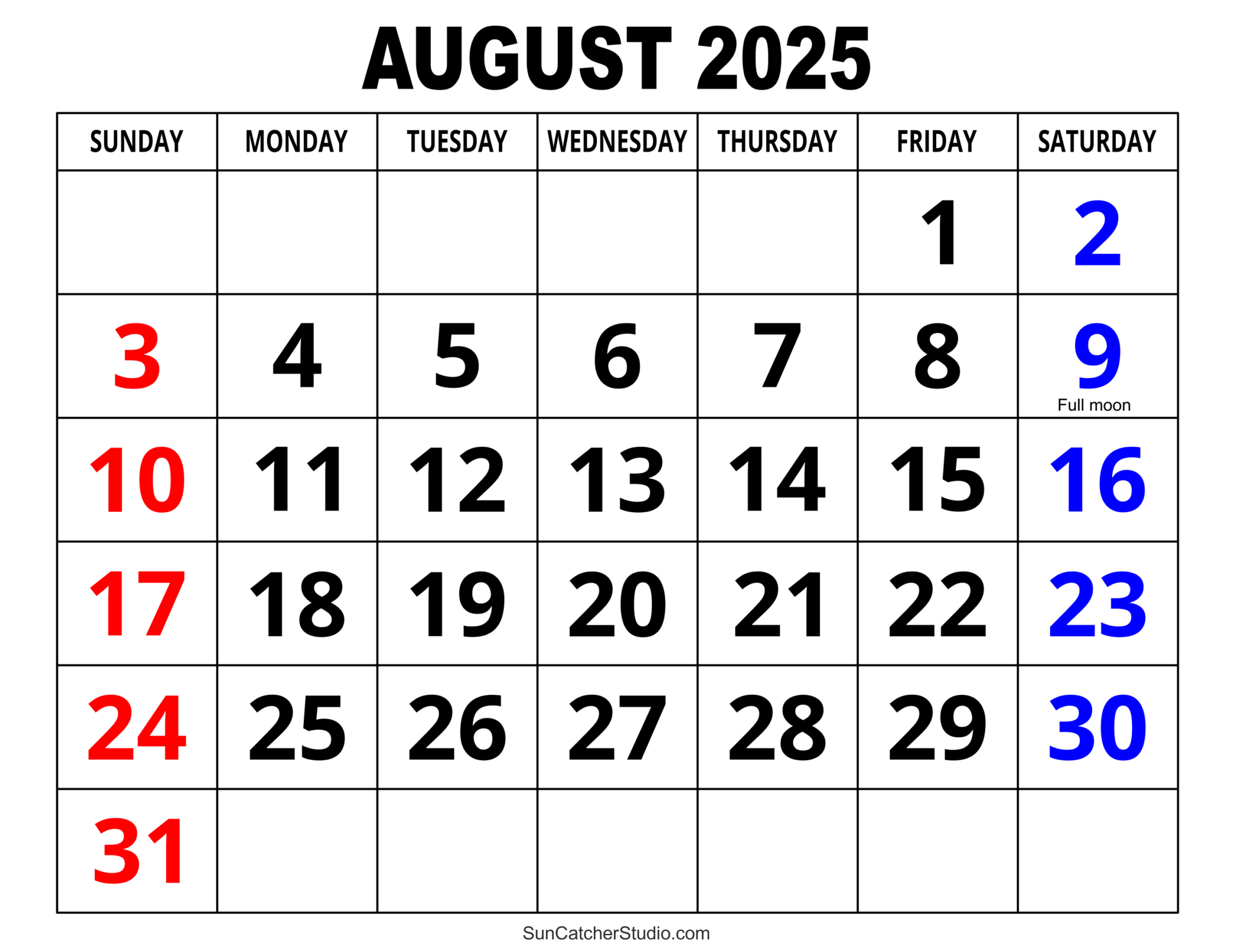 August 2025 Calendar (Free Printable) – Free Printables, Monograms with Calendar Page For August 2025