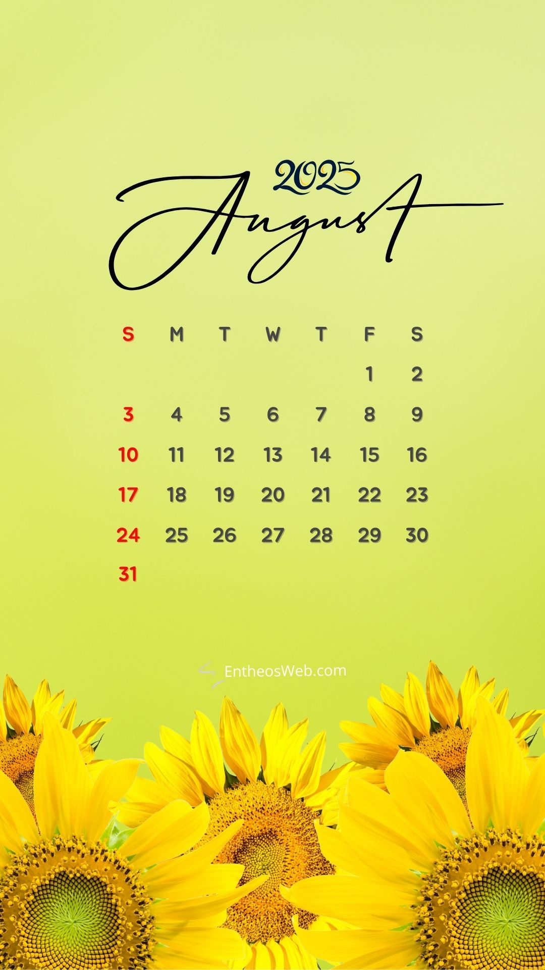 August 2025 Calendar Phone Wallpapers | Entheosweb in August 2025 Calendar Wallpaper