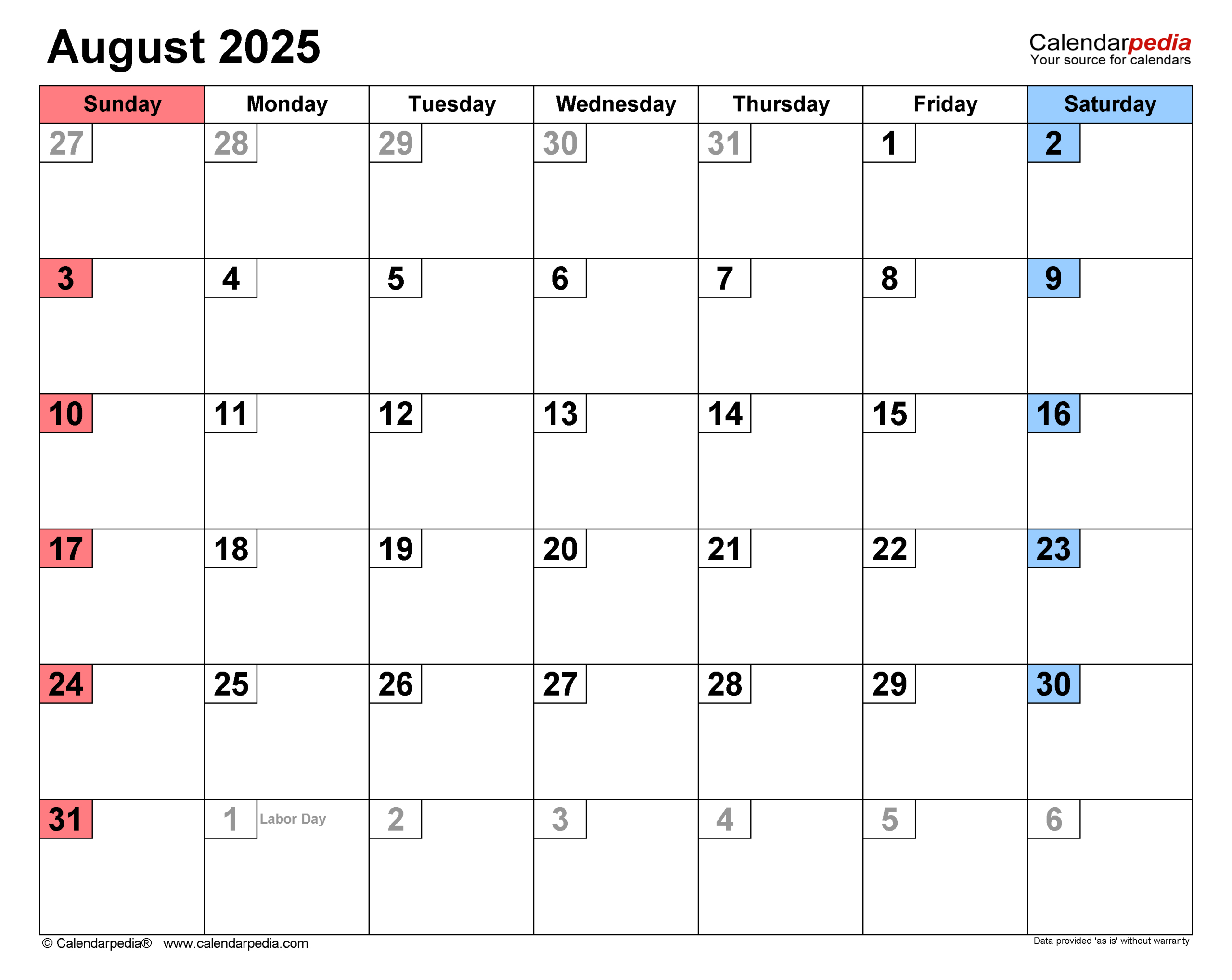 August 2025 Calendar | Templates For Pdf, Excel And Word throughout Show August 2025 Calendar