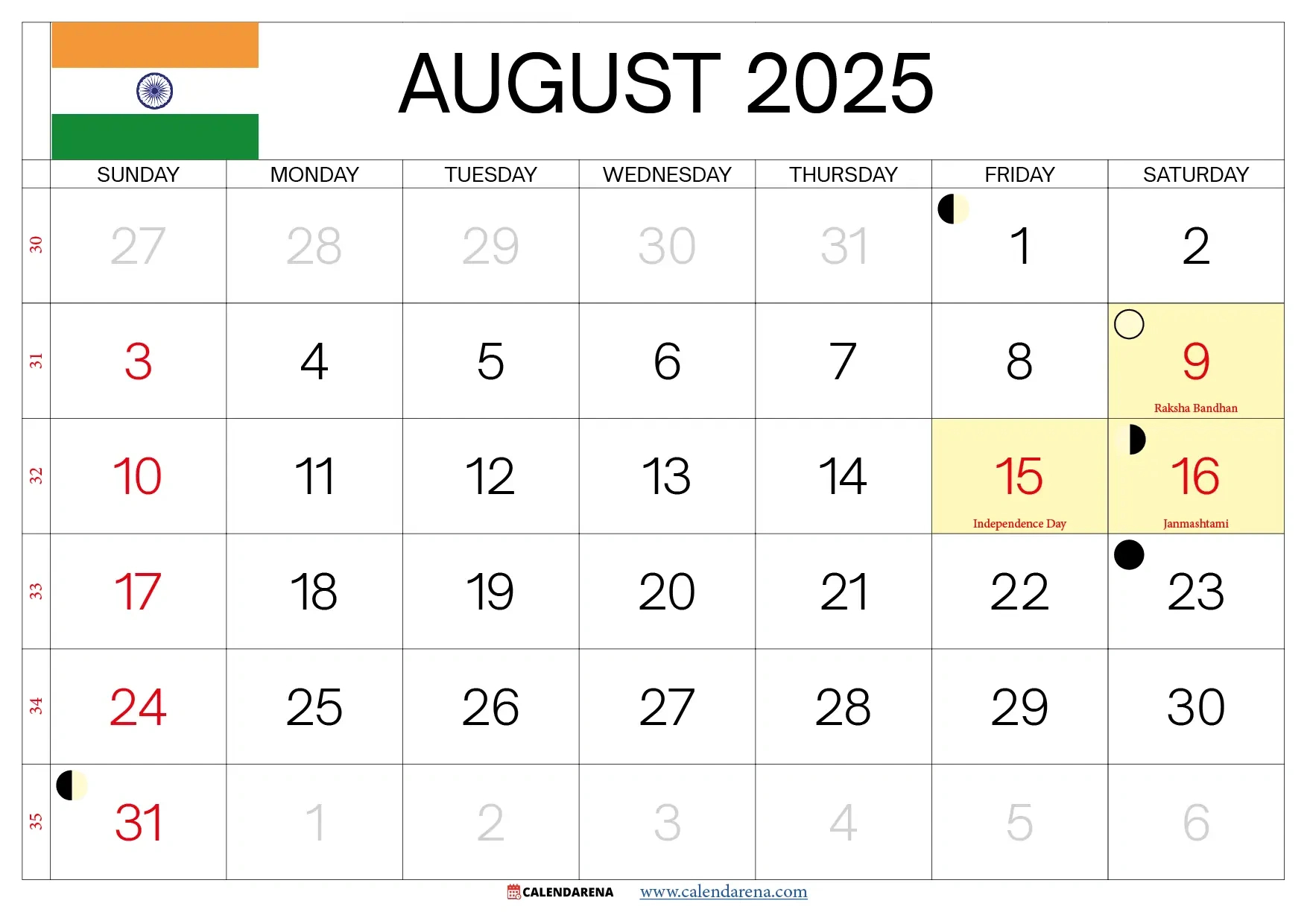 August 2025 Calendar With Holidays India throughout Show Me an August 2025 Calendar
