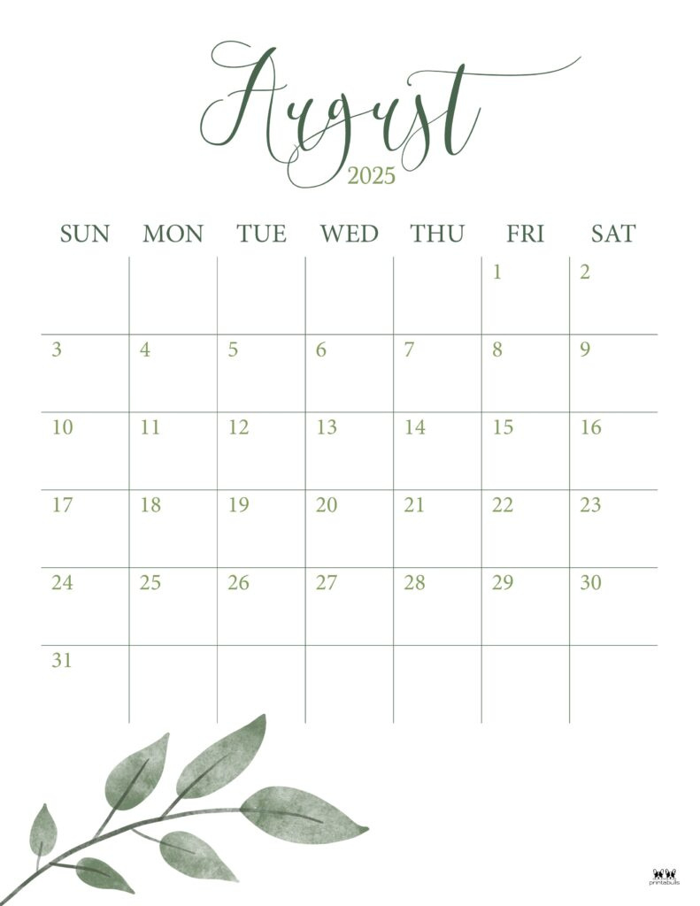August 2025 Calendars - 107 Free Printables | Printabulls throughout August 2025 Calendar Save the Date