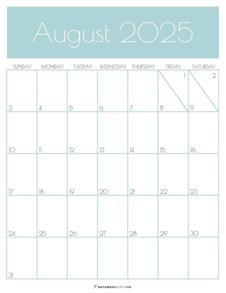 August 2025 Calendar Portrait