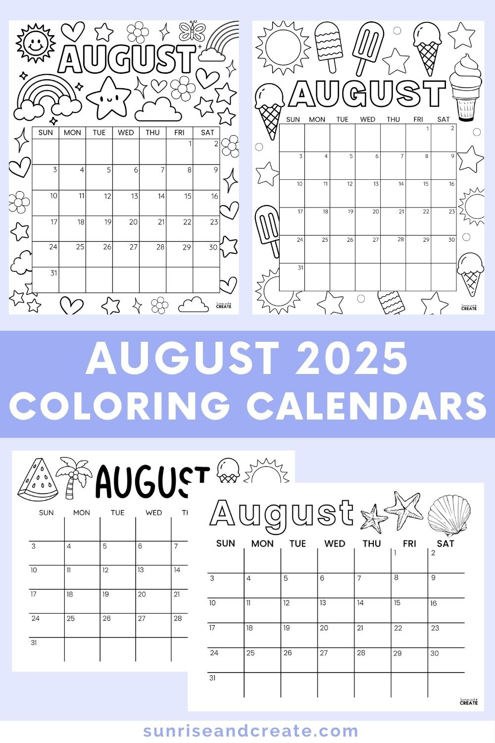 August 2025 Coloring Calendars - Free Printables with August 2025 Coloring Calendar