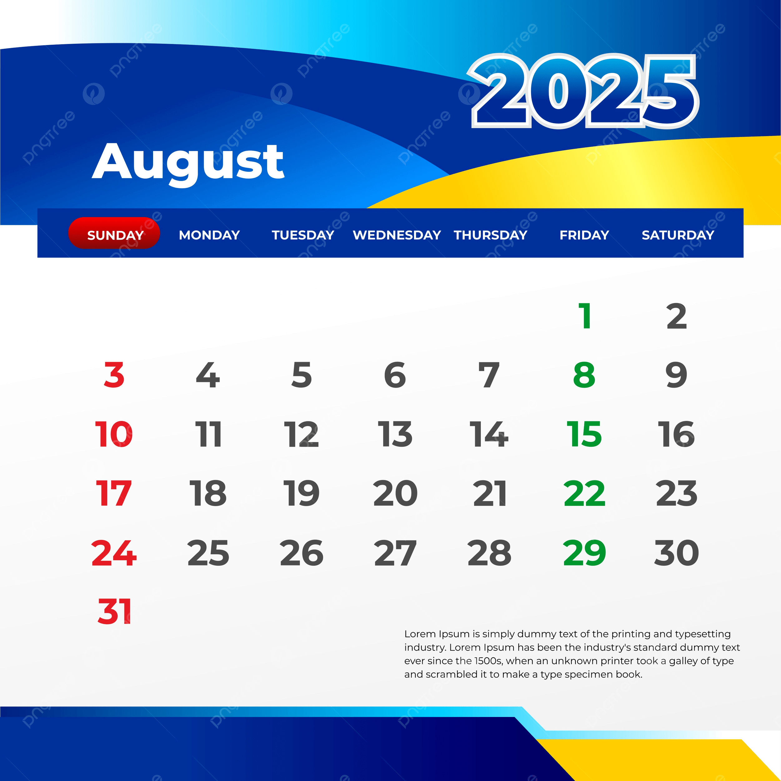 August 2025 Wall Calendar Print And Post On Social Media Vector in August Social Media Calendar 2025