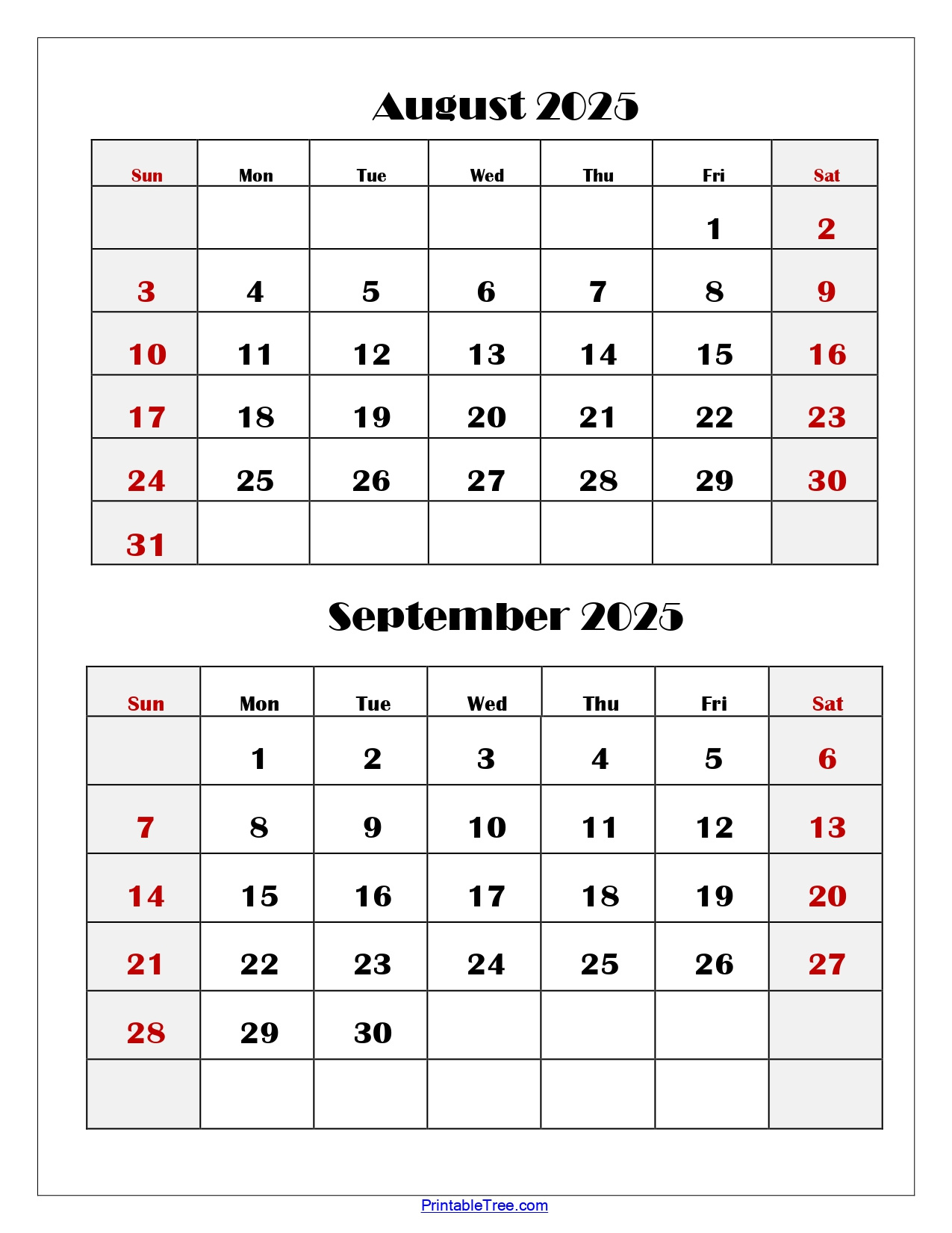 August And September 2025 Calendar Printable Pdf | Two Months Calendar intended for Calendar August And September 2025