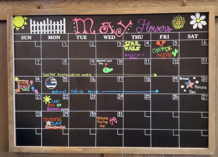 August 2025 Calendar Ideas Chalkboard