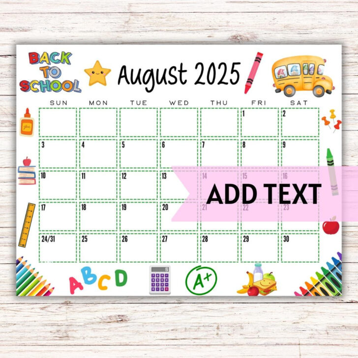 Ideas For August 2025 Calendar