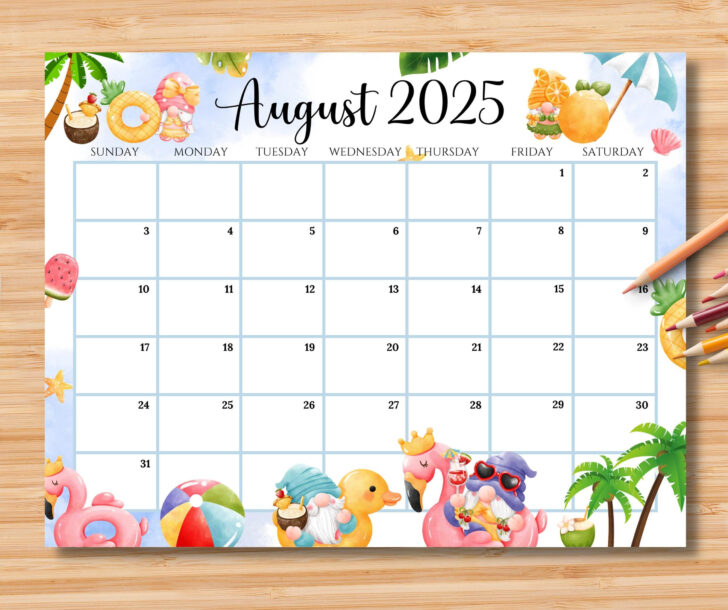 August 2025 to August 2025 Calendar