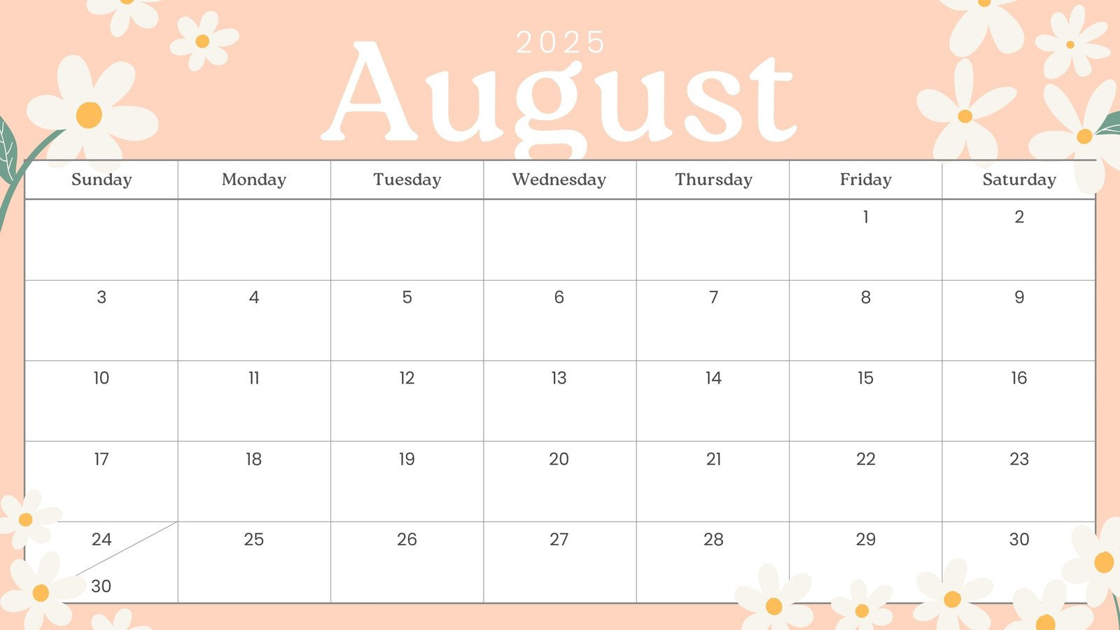 Free Printable August 2025 Calendar Templates | Canva pertaining to August Theme 2025 Calendar Ideas