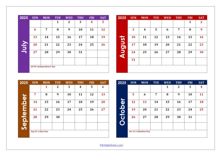 August to October 2025 Calendar