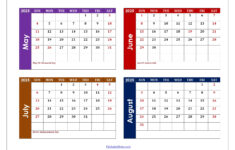 May To August 2025 Calendar Printable Pdf | Four Months Calendar in August 2025 – May 2026 Calendar Printable