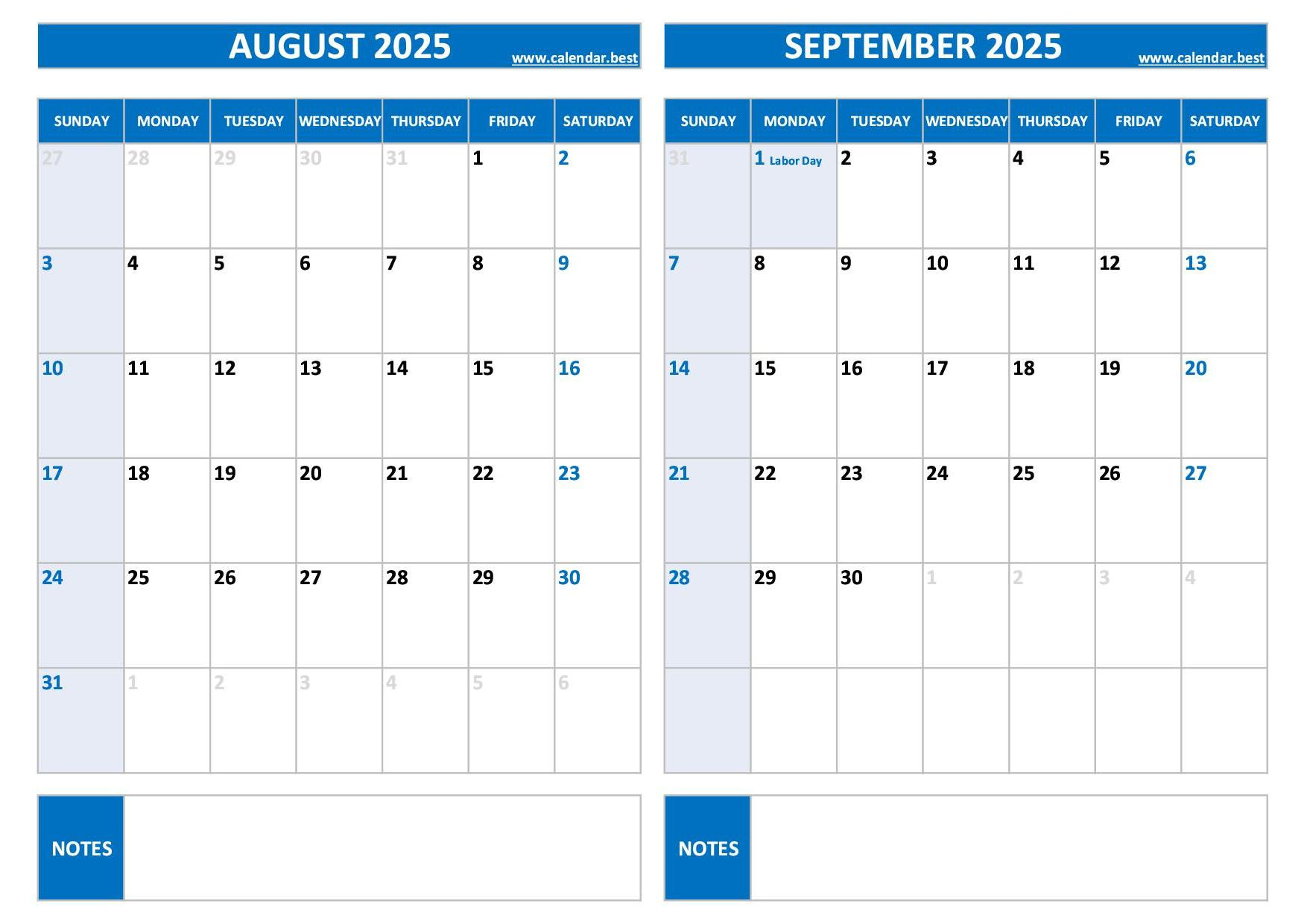 Printable August And September 2025 Calendar - Free Pdf &amp;amp; Jpg with August Through October 2025 Calendar