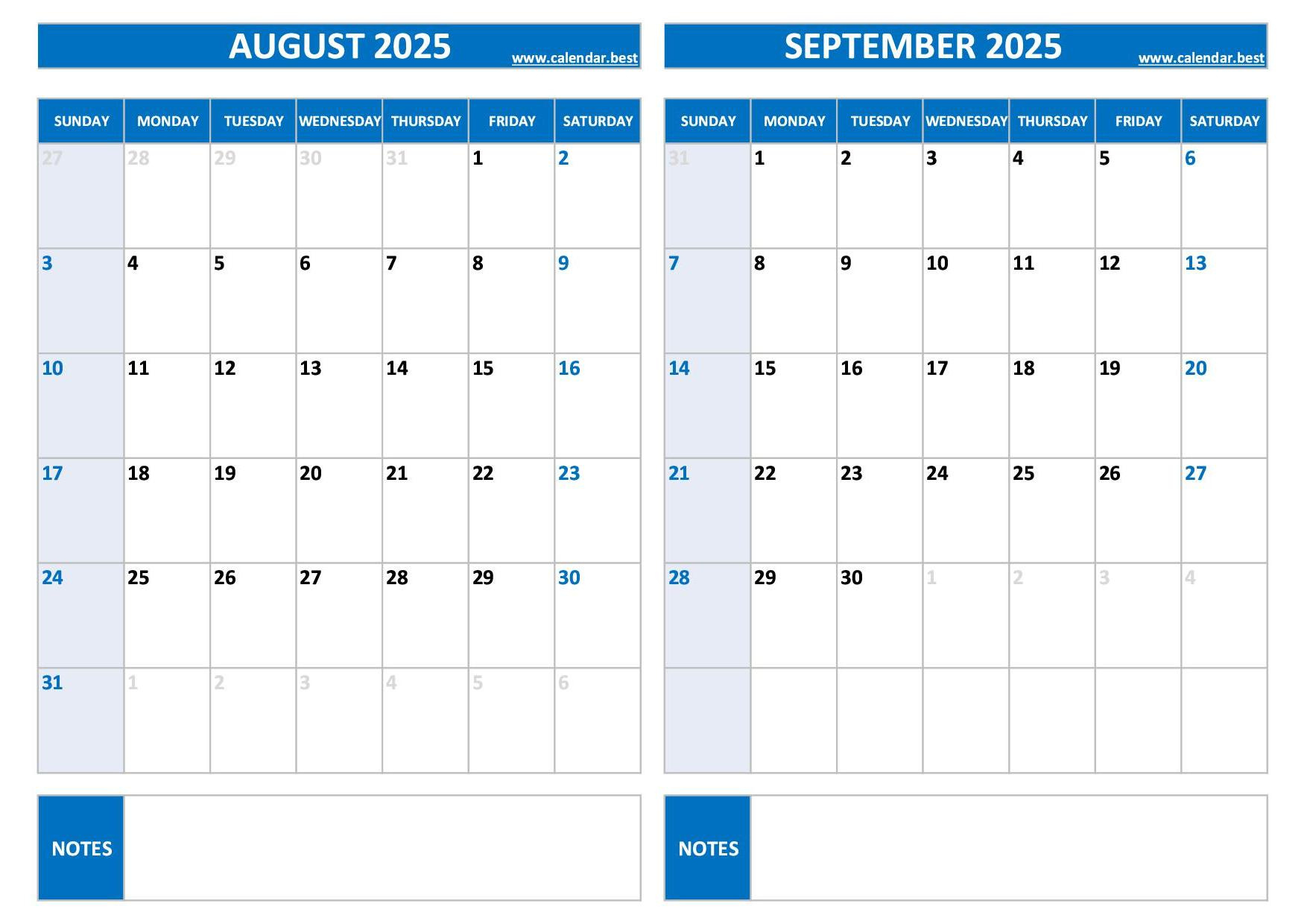 Printable August And September 2025 Calendar - Free Pdf &amp;amp; Jpg with Calendar August and September 2025