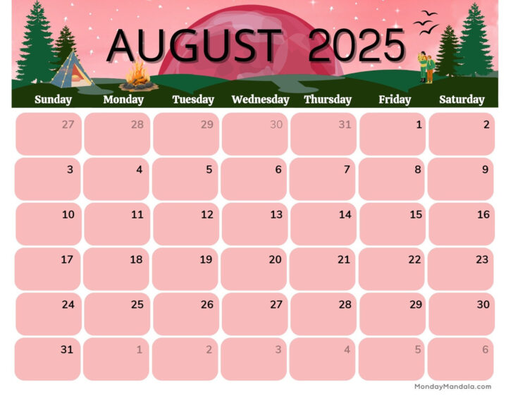 August 2025 to August 2026 Calendar Organizer