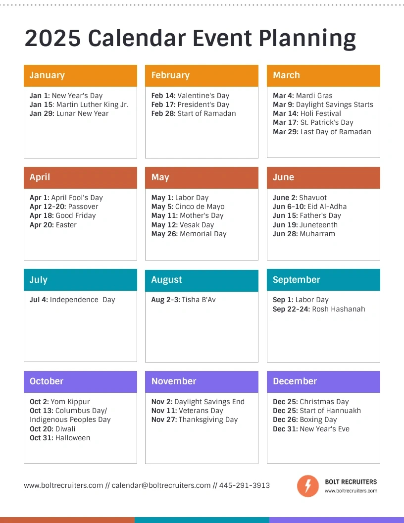 Single Page 2025 Calendar Event Work Schedule Template - Venngage with regard to Calendar of Events For August 2025