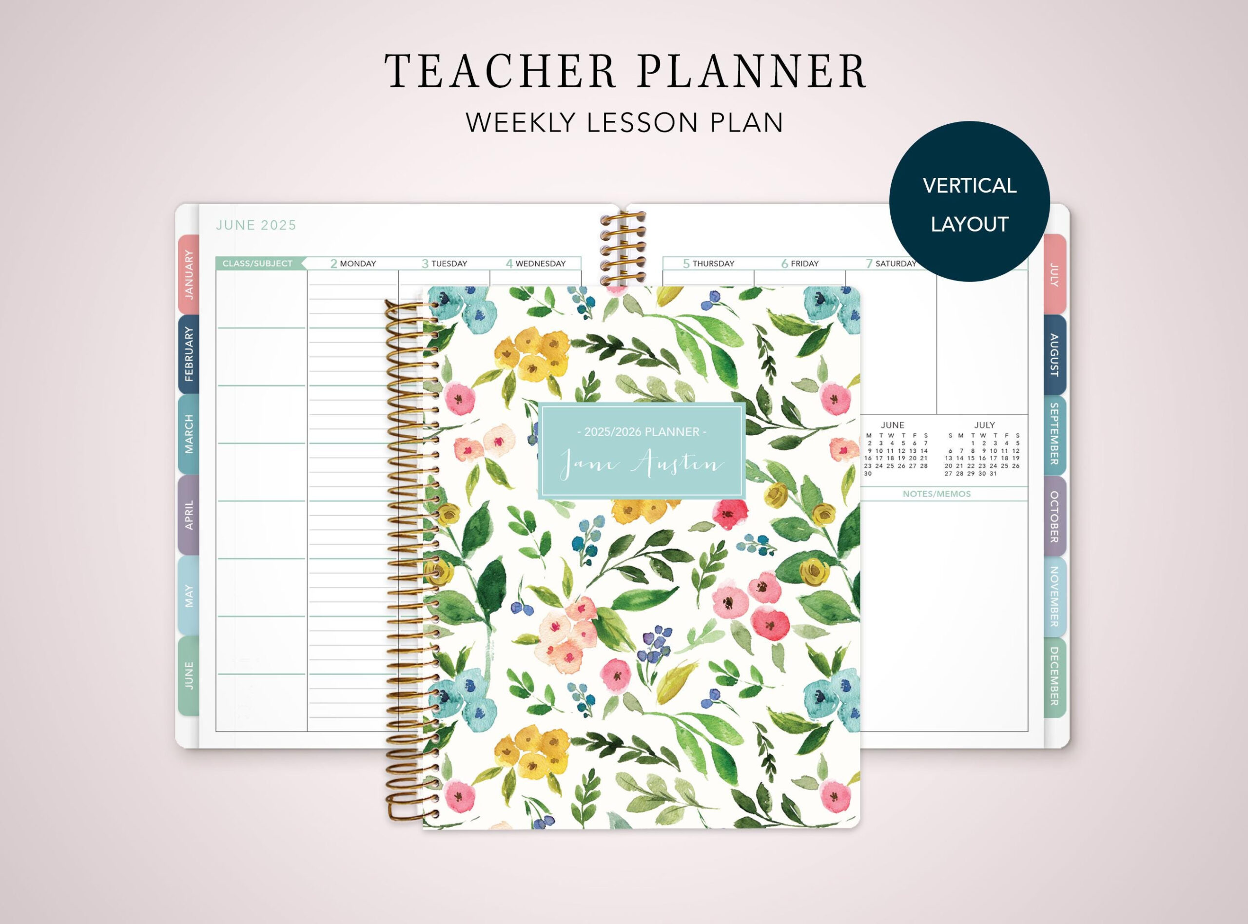 2025 2026 Teacher Planner Vertical 7X9 2025-2026 Teacher Lesson intended for Magm 2025 September Tamil Calendar