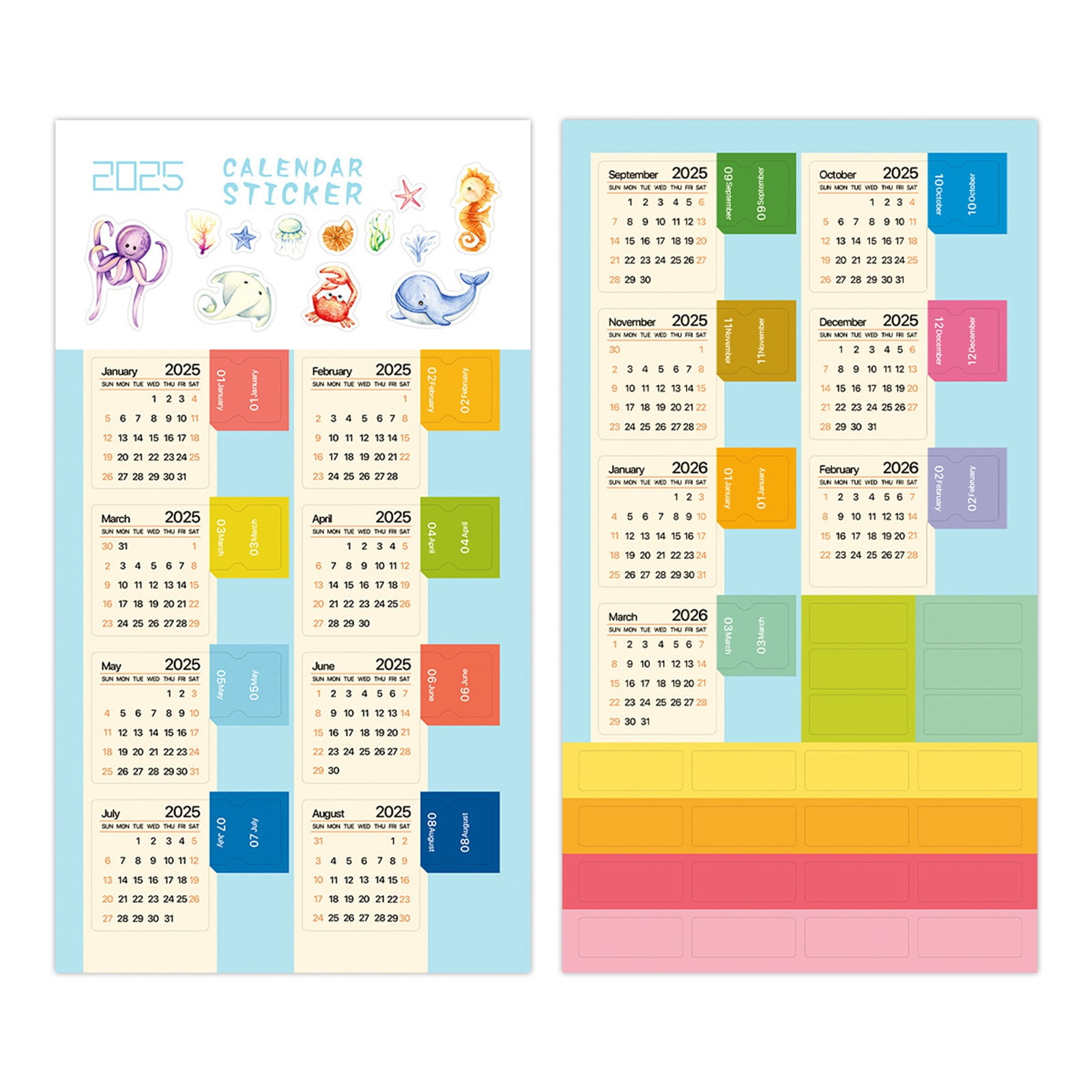 2025 Calendar Month Stickers, Diary Label Stickers, Waterproof Vinyl, Customizable Design, For Planners, Office Organization, Date Tracking, Cute with September 2025 Calendar Waterproof