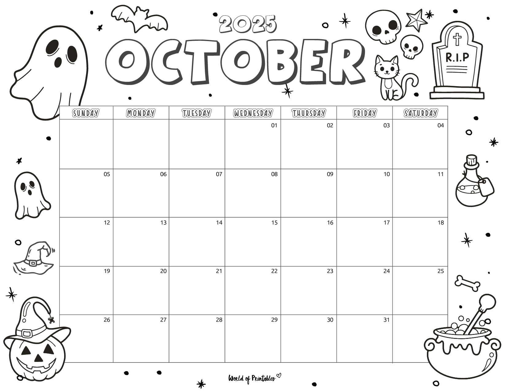 2025 Coloring Calendar - Free Printables - World Of Printables with September 2025 Calendar Coloring