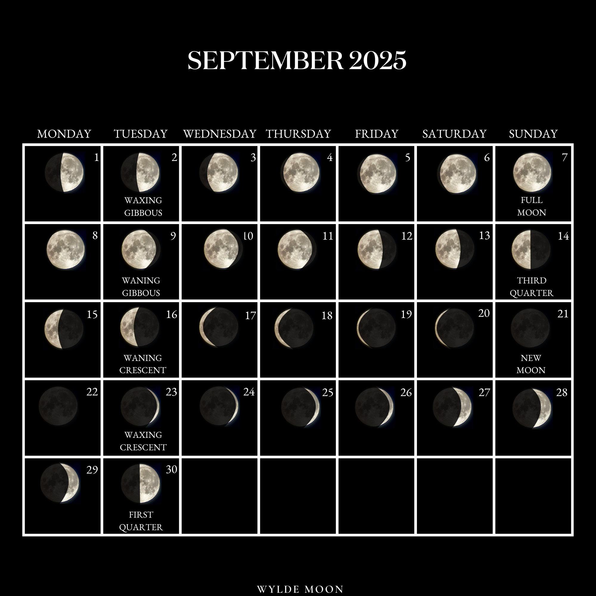 2025 Moon Calendar - Every Phase And Stage Of The Moon with regard to Full Moon Calender 2025 September