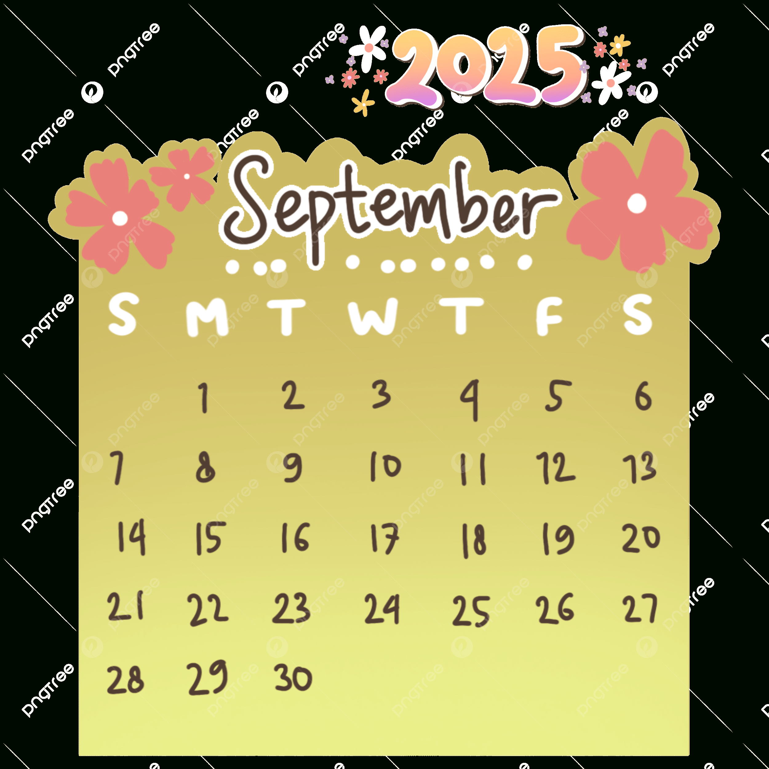 2025 September Planner Png Transparent Images Free Download pertaining to September 2025 Calendar Clip Art