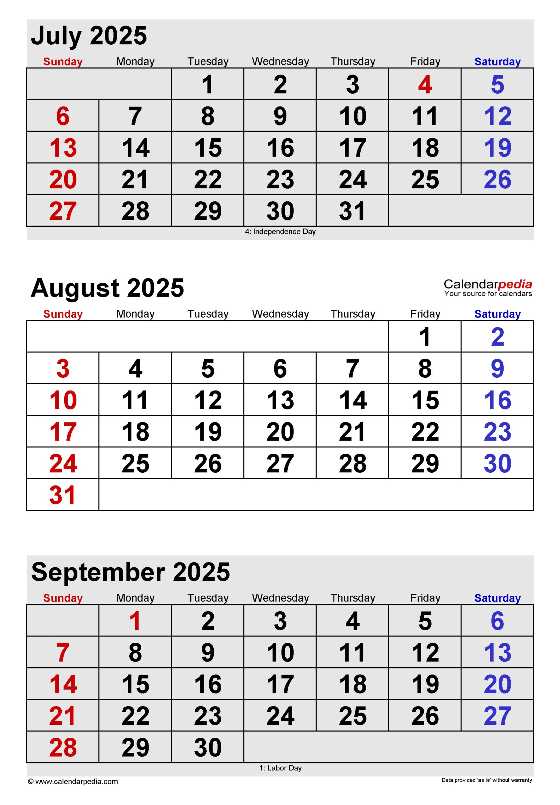 August 2025 Calendar | Templates For Pdf, Excel And Word regarding July August September 2025 Calendar with Holidays